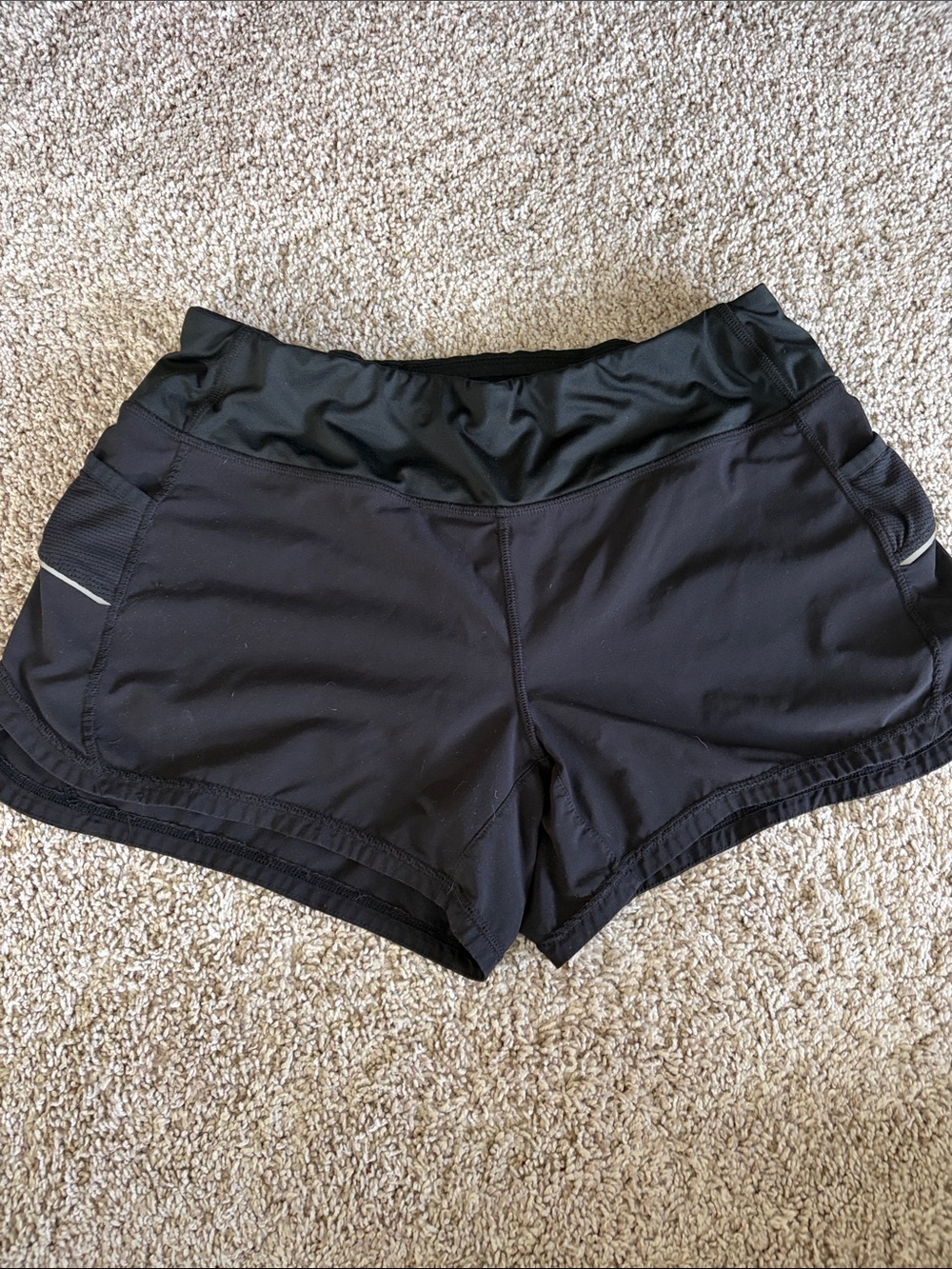 Athleta Black Women's Athletic Shorts with Mesh Waistband